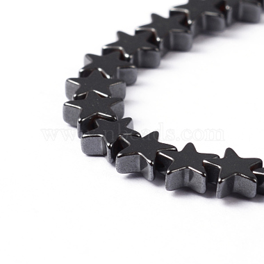 Black Christmas Star Non-Magnetic Synthetic Hematite Beads Strands(X-G-D015-21)-2