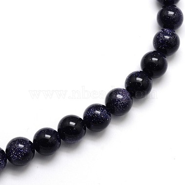 4mm Round Blue Goldstone Beads