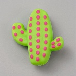Food Grade Eco-Friendly Silicone Beads, Cactus, Green Yellow, 27x25x11mm, Hole: 2mm(SIL-WH0013-24B)