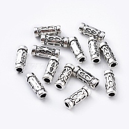 Tibetan Style Alloy Beads, Lead Free & Cadmium Free, Antique Silver Color, about 5mm in diameter, 13mm long, hole: 3mm(K08P3041)