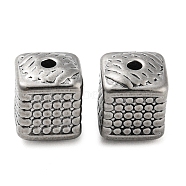 316 Stainless Steel Beads, Cuboid, Stainless Steel Color, 9x7.5x7.5mm, Hole: 1.5mm(STAS-B047-21P)
