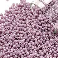 TOHO Round Seed Beads, Japanese Seed Beads, (127) Opaque Luster Pale Mauve, 11/0, 2.2mm, Hole: 0.8mm, about 1103pcs/10g(X-SEED-TR11-0127)