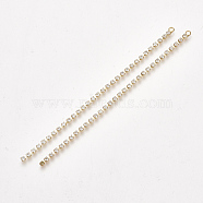 Brass Cubic Zirconia Big Pendants, Clear, Real 18K Gold Plated, 98~99x2x2mm, Hole: 1.8mm(X-KK-T035-125G)