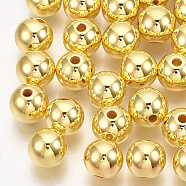 ABS Plastic Beads, Round, Golden Plated, 4x3.5mm, Hole: 1.2mm, about 72pcs/2g(X-OACR-S032-4mm-01)
