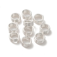 Brass Split Rings, Lead Free & Cadmium Free, Triple Loops Jump Rings, 925 Sterling Silver Plated, 21 Gauge, 5x2.7mm, Inner Diameter: 3.5mm(KK-O143-22S)