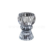 Round Glass Candle Holders, European Style Retro Candlesticks, Clear, 4.5x4x8cm(PW-WG41841-01)