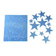 Acrylic Mirror Wall Stickers, with Adhesive Back, for Home Living Room Bedroom Decoration, Star, Light Sky Blue, 27~60x28.5~63.5x1mm, 22pcs/set(AJEW-WH0109-56)