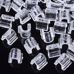 Transparent AS Plastic Base Buckle Hair Findings, for Hair Tie Accessories Making, Clear, 8.5x9x6mm, about 4000pcs/bag(FIND-T064-004B-01A)