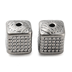 316 Stainless Steel Beads, Cuboid, Stainless Steel Color, 9x7.5x7.5mm, Hole: 1.5mm(STAS-B047-21P)
