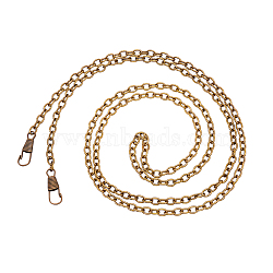 Bag Strap Chains, Iron Cable Chains, with Clasps, Bag Accessories, Antique Bronze, 120cm, Link: 7x5x1mm, Clasps: 25x9x3mm, hole: 5x4mm(IFIN-TAC0002-10AB)