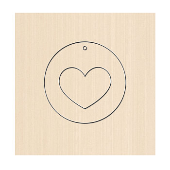 Wood Cutting Dies, with Steel, for DIY Scrapbooking/Photo Album, Decorative Embossing DIY Paper Card, Heart Pattern, 80x80x24mm