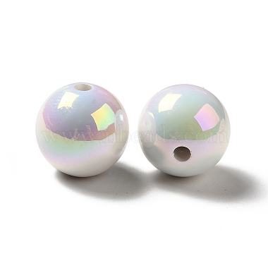 UV Plating Rainbow Iridescent Acrylic Beads(PACR-D070-01F)-3