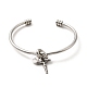 Breloques perles et croix en acrylique bracelet manchette ouvert(BJEW-P283-01P)-1