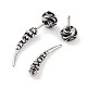 Rose Flower 316 Surgical Stainless Steel Pave Cubic Zirconia Ear False Plugs for Women(EJEW-Z050-45C-AS)-2