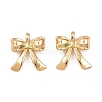 304 Stainless Steel Pendants, Bowknot Charm, Golden, 22.5x20x7mm, Hole: 3x2mm(STAS-P438-26G)