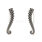 Antique Silver 316 Surgical Stainless Steel Dangle Earrings, Octopus, 25.5x5.5mm(EJEW-D096-06B-AS)