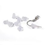 Plastic Ear Nuts, Earring Backs, Clear, 6x5x4mm, Hole: 0.5mm, about 9000pcs/bag(FIND-E003-04)