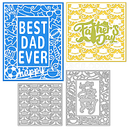 2Pcs 2 Styles Carbon Steel Cutting Dies Stencils, for DIY Scrapbooking, Photo Album, Decorative Embossing Paper Card, Stainless Steel Color, Father's Day Themed Pattern, 108~142x108x0.8mm, 1pc/style(DIY-WH0309-789)
