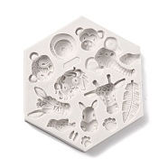 DIY Animals Food Grade Silicone Molds, Resin Casting Molds, For UV Resin, Epoxy Resin Jewelry Making, Mixed Shape, Old Lace, 114x132x14mm, Inner Diameter: 10~43x9~44mm(DIY-C019-04B)