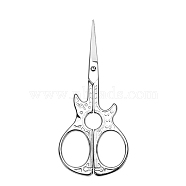Stainless Steel Scissors, Embroidery Scissors, Sewing Scissors, Silver, 115x50x31mm(PW-WG37063-03)