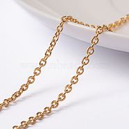 304 Stainless Steel Cable Chains, Welded, with Spool, Oval, Golden, 3x2x0.6mm, about 65.61 Feet(20m)/roll(CHS-L014-08G)