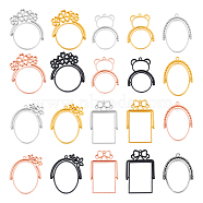 SUNNYCLUE Alloy Open Back Bezel Pendants(rotatable), For DIY Epoxy Resin, Pressed Flower Jewelry, Mixed Color, 34.5x26x3.5mm, Hole: 1.5mm, 20pcs/set(PALLOY-SC0003-29)