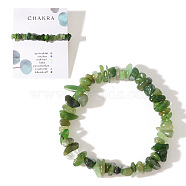 Natural Jade Chips Stretch Bracelets for Women, 6-7/8 inch(17.5cm)(AY5330-2)