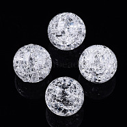 Transparent Crackle Style Acrylic Beads, Round, Clear, 12mm, Hole: 2mm, about 520pcs/500g(MACR-T036-16)
