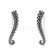 Antique Silver 316 Surgical Stainless Steel Dangle Earrings, Octopus, 25.5x5.5mm(EJEW-D096-06B-AS)