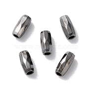 Brass Beads, Faceted, Rice, Gunmetal, 4.5x2mm, Hole: 1.2mm(KK-F867-33B)