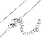 Brass Curb Chains Necklace for Men Women, Cadmium Free & Lead Free, Platinum, 17.72 inch(45cm)(NJEW-G029-01P)