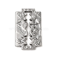 Tibetan Style Alloy Pendant, Blade, Antique Silver, 40x24x3mm(FIND-A042-23AS)