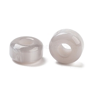 Resin European Beads, Large Hole Column Beads, Dark Gray, 12.5x7mm, Hole: 5mm(RESI-Z030-04H)