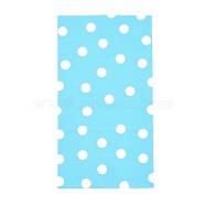 Polka Dot Pattern Eco-Friendly Kraft Paper Bags, Gift Bags, Shopping Bags, Rectangle, Light Blue, 24x13x8cm(AJEW-M207-A02-09)