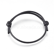 Korea Waxed Polyester Cord Bracelet Making, Adjustable, Black, 1-1/8 inch(3cm)~2-1/4 inch(5.8cm), 4.5~7.5mm(AJEW-JB00471)