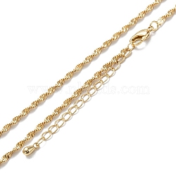 Brass Rope Chain Necklaces, Long-Lasting Plated, Real 18K Gold Plated, 15.94 inch(40.5cm)(X-NJEW-K123-12G)