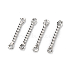 Tarnish Resistant 304 Stainless Steel Link Connectors, Rectangle, Stainless Steel Color, 15x2x1.2mm, Hole: 1.2mm(STAS-Z034-14C-P)