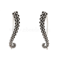 Antique Silver 316 Surgical Stainless Steel Dangle Earrings, Octopus, 25.5x5.5mm(EJEW-D096-06B-AS)