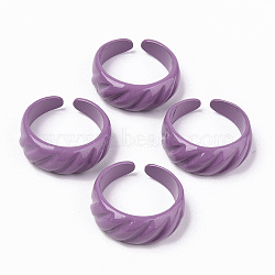 Spray Painted Alloy Cuff Rings, Open Rings, Cadmium Free & Lead Free, Dark Orchid, US Size 7 1/4(17.5mm)(RJEW-T011-31B-RS)