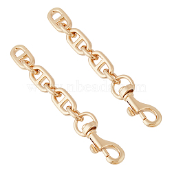 FIBLOOM 2Pcs Alloy Mariner Link Chain Bag Strap Extenders, with Swivel Clasp, for Purse Clutch Bag, Light Gold, 120mm(FIND-FI0001-01)