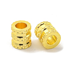 Brass European Beads, Large Hole Beads, Long-Lasting Plated, Lead Free & Cadmium Free, Grooved Beads, Column, Real 18K Gold Plated, 7x6mm, Hole: 4mm(KK-L075-007G)