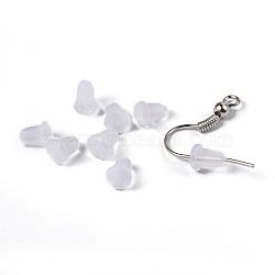 Plastic Ear Nuts, Earring Backs, Clear, 6x5x4mm, Hole: 0.5mm, about 9000pcs/bag(FIND-E003-04)
