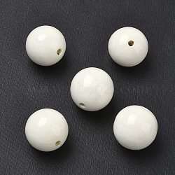 Handmade Fancy Antiqued Glazed Porcelain Beads, Round, White, 25mm, Hole: 4mm(X-PORC-R408-25mm-12)
