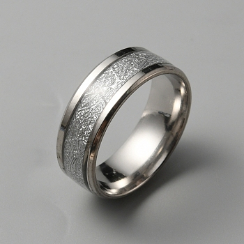 Textured 201 Stainless Steel Finger Ring, Stainless Steel Color, Inner Diameter: 19.7mm