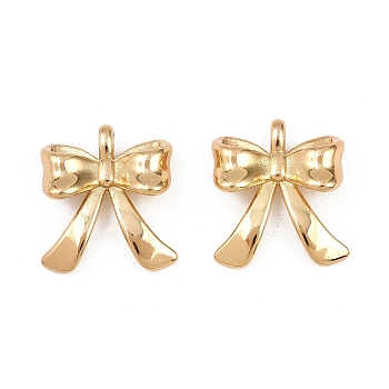 304 Stainless Steel Pendants, Bowknot Charm, Golden, 22.5x20x7mm, Hole: 3x2mm