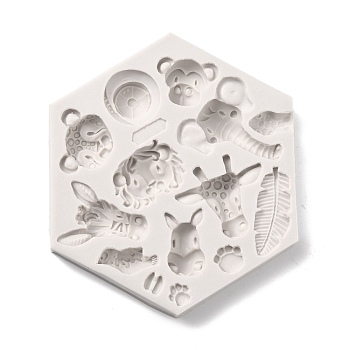 DIY Animals Food Grade Silicone Molds, Resin Casting Molds, For UV Resin, Epoxy Resin Jewelry Making, Mixed Shape, Old Lace, 114x132x14mm, Inner Diameter: 10~43x9~44mm