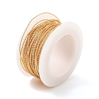 Twisted Round Copper Wire for Jewelry Craft Making, Light Gold, 20 Gauge, 0.8mm, about 19.69 Feet(6m)/Roll