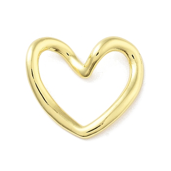 Brass Linking Rings, Heart, Real 18K Gold Plated, 15.5x17.5x4mm, Inner Diameter: 10.5x13.5mm