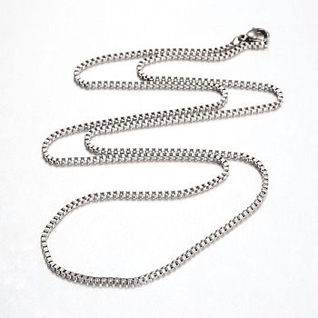 316 Surgical Stainless Steel Venetian Chains Necklaces, Unwelded, Stainless Steel Color, 24 inch(60.96cm)