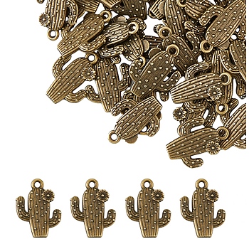 Tibetan Style Alloy Pendants, Cadmium Free & Lead Free,, Cactus, Antique Bronze, 20x15x3mm, Hole: 1.5mm, about 510pcs/1000g